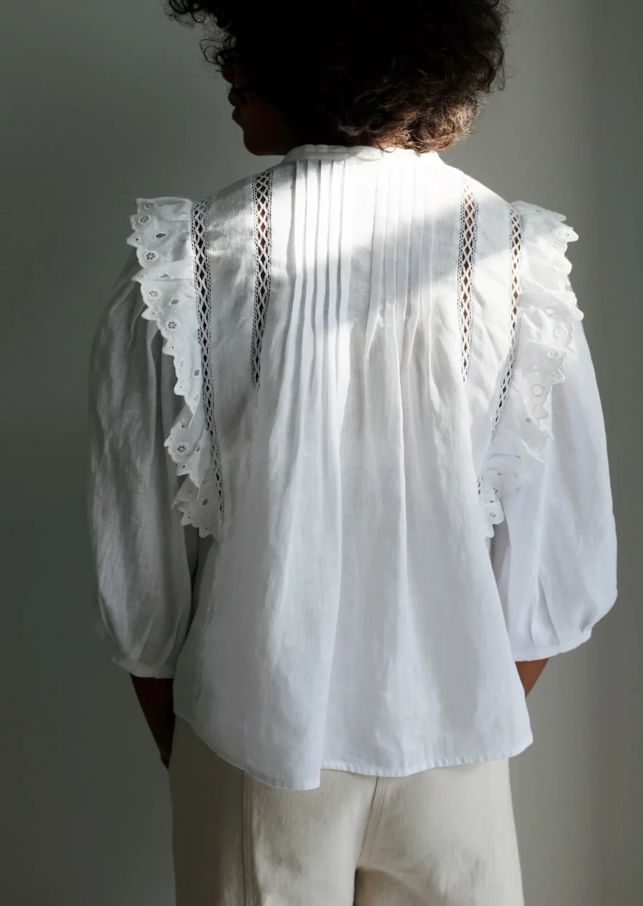 Coéme aelin organic linen blouse white - Image 4