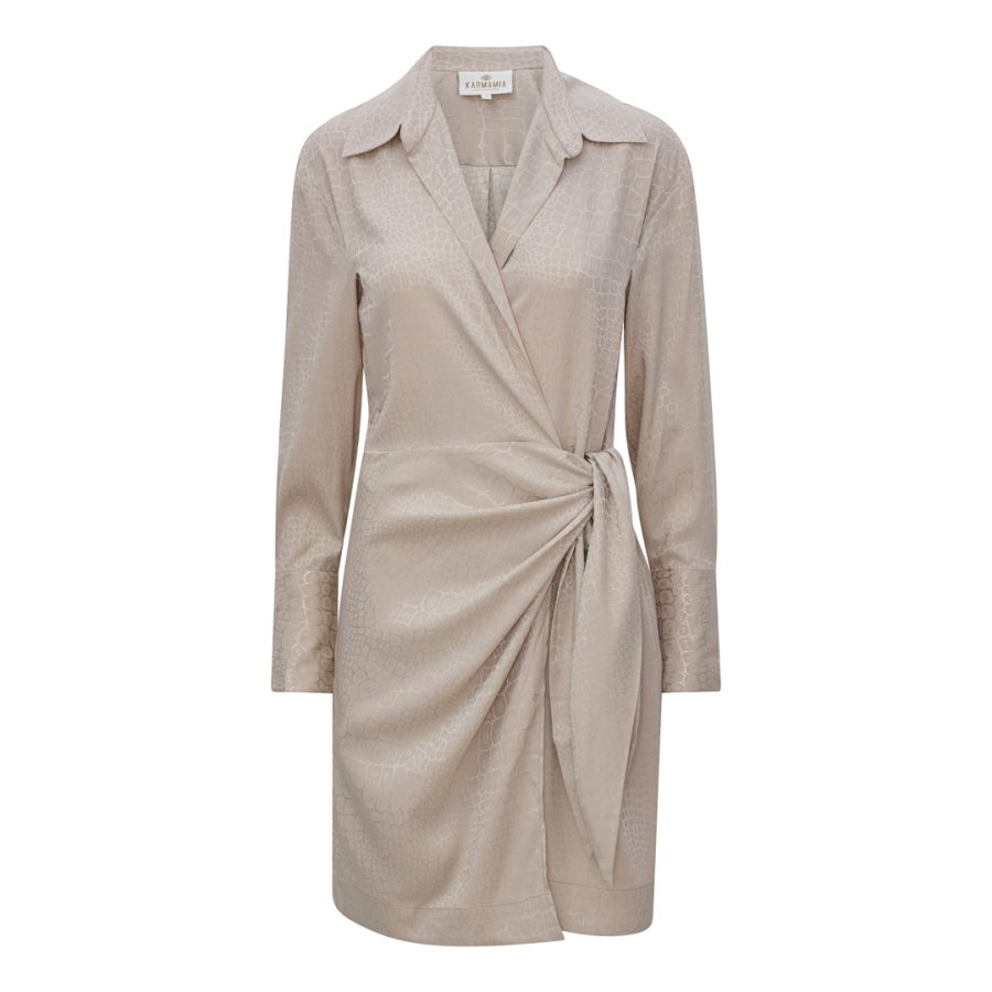 Karmamia ivy wrap dress snake jacquard