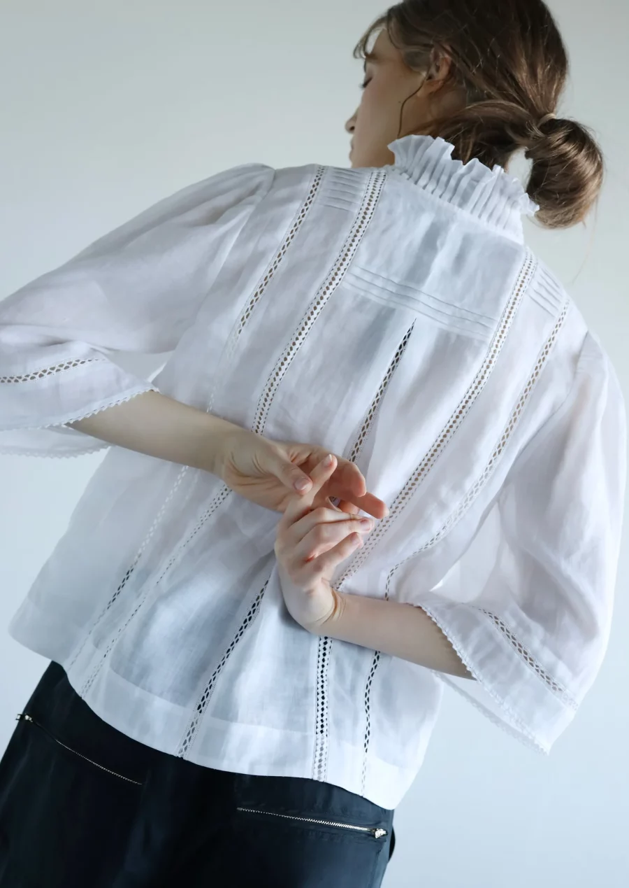 Coéme freesia ramie deco blouse white - Image 3