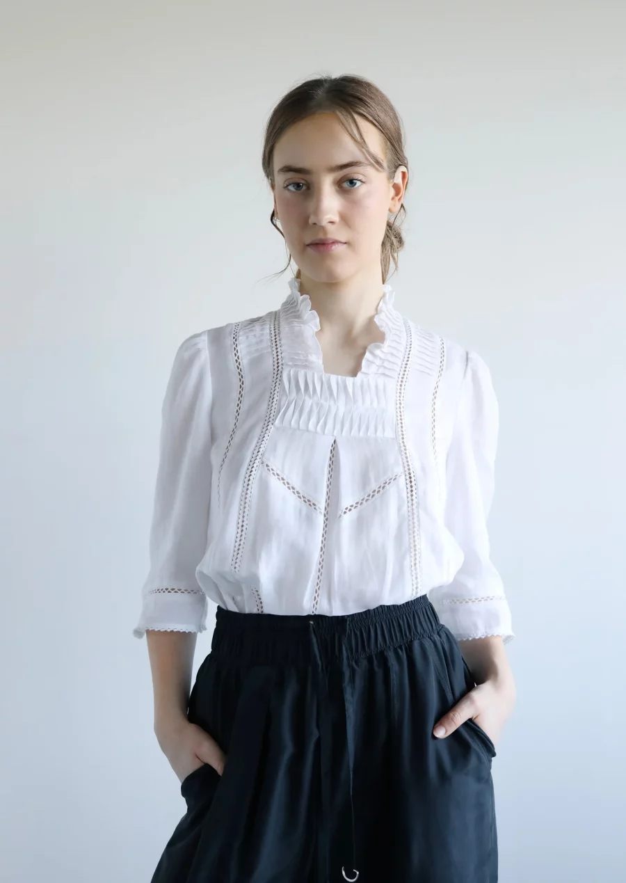 Coéme freesia ramie deco blouse white - Image 2