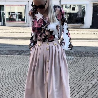 Signé linen skirt soft pink