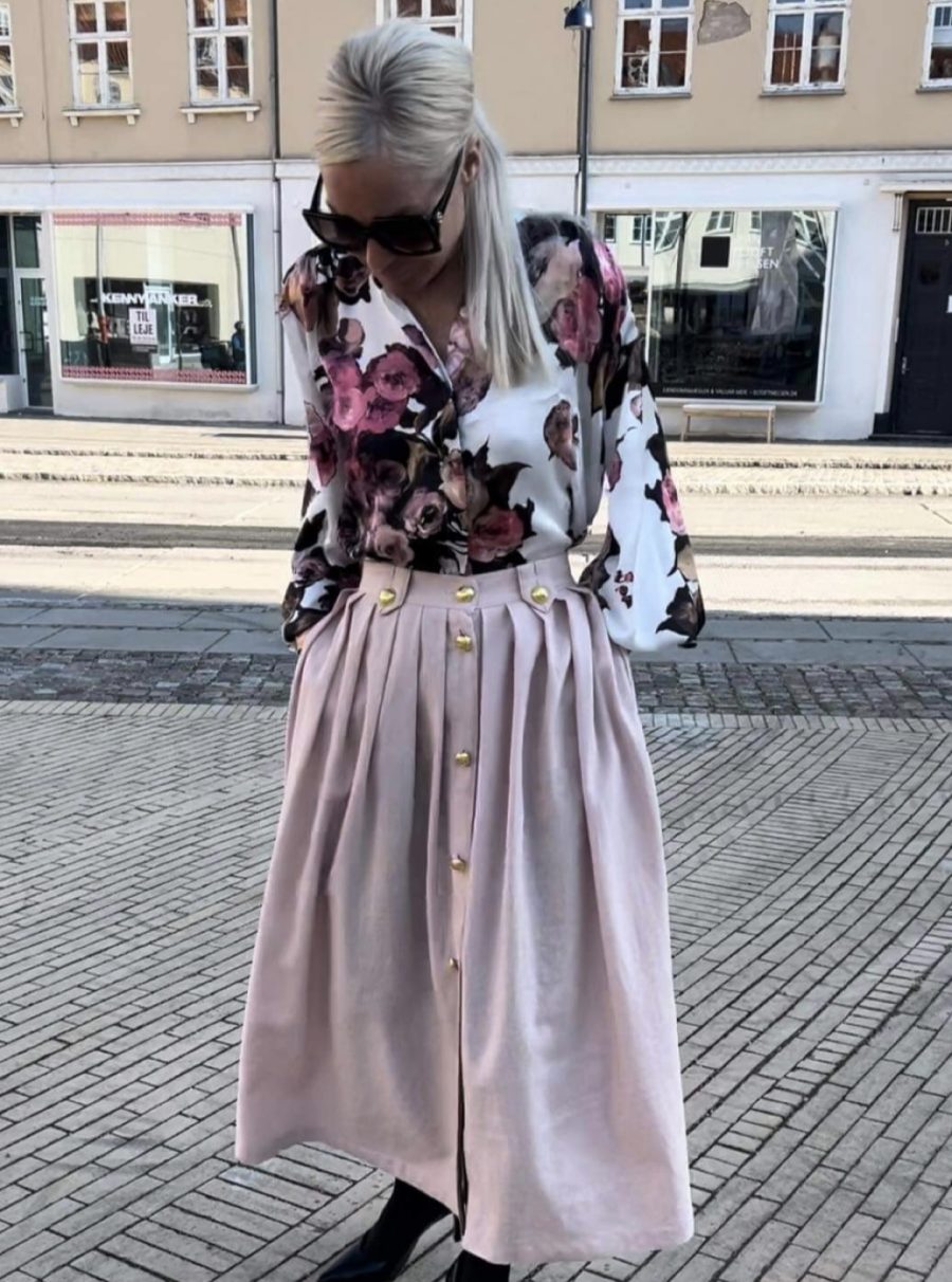 Signé linen skirt soft pink