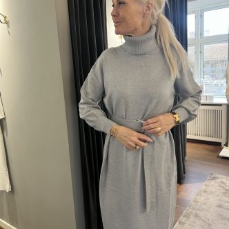 Lara dress with belt grey