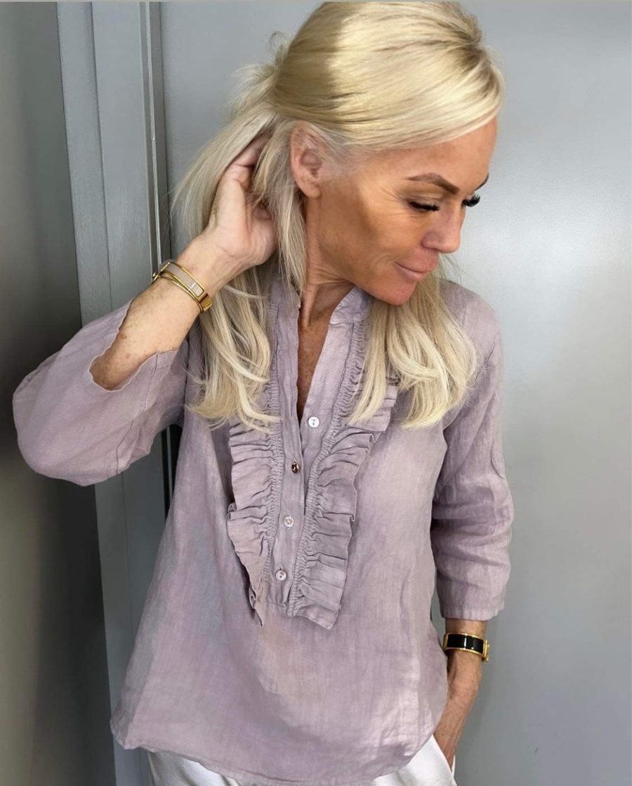 Tiffany harper ruffle blouse dust lavender - Image 2