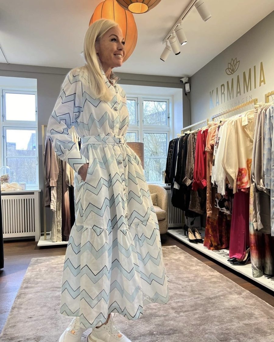 Signé zig zag dress with belt