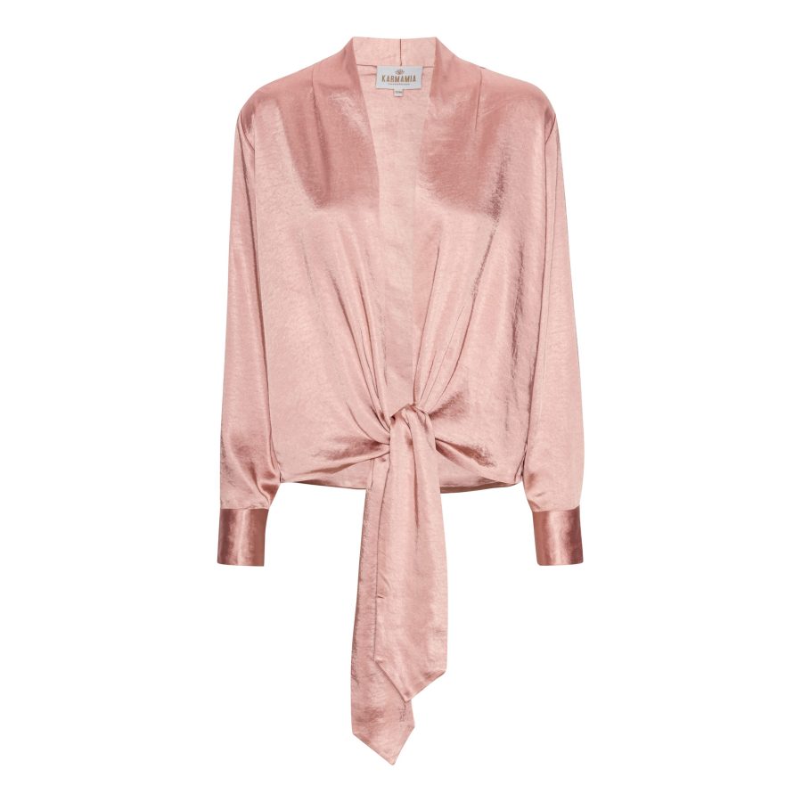 Karmamia wrap jacket peach rich satin