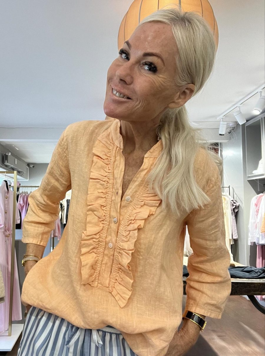 Tiffany harper ruffle blouse apricot