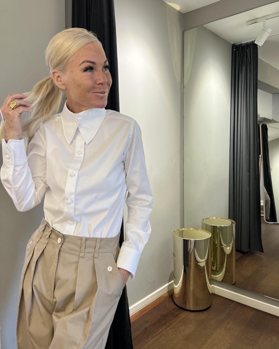 Signé shirt with oversized collar white - Image 2