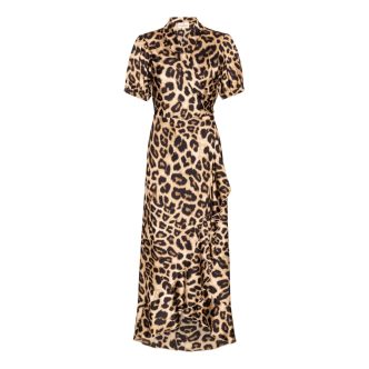 Karmamia iris dress hammered leopard