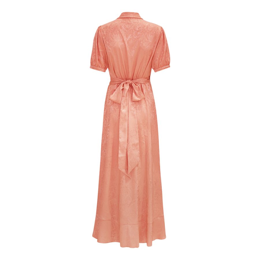 Karmamia iris dress peach flower jacquard - Image 2