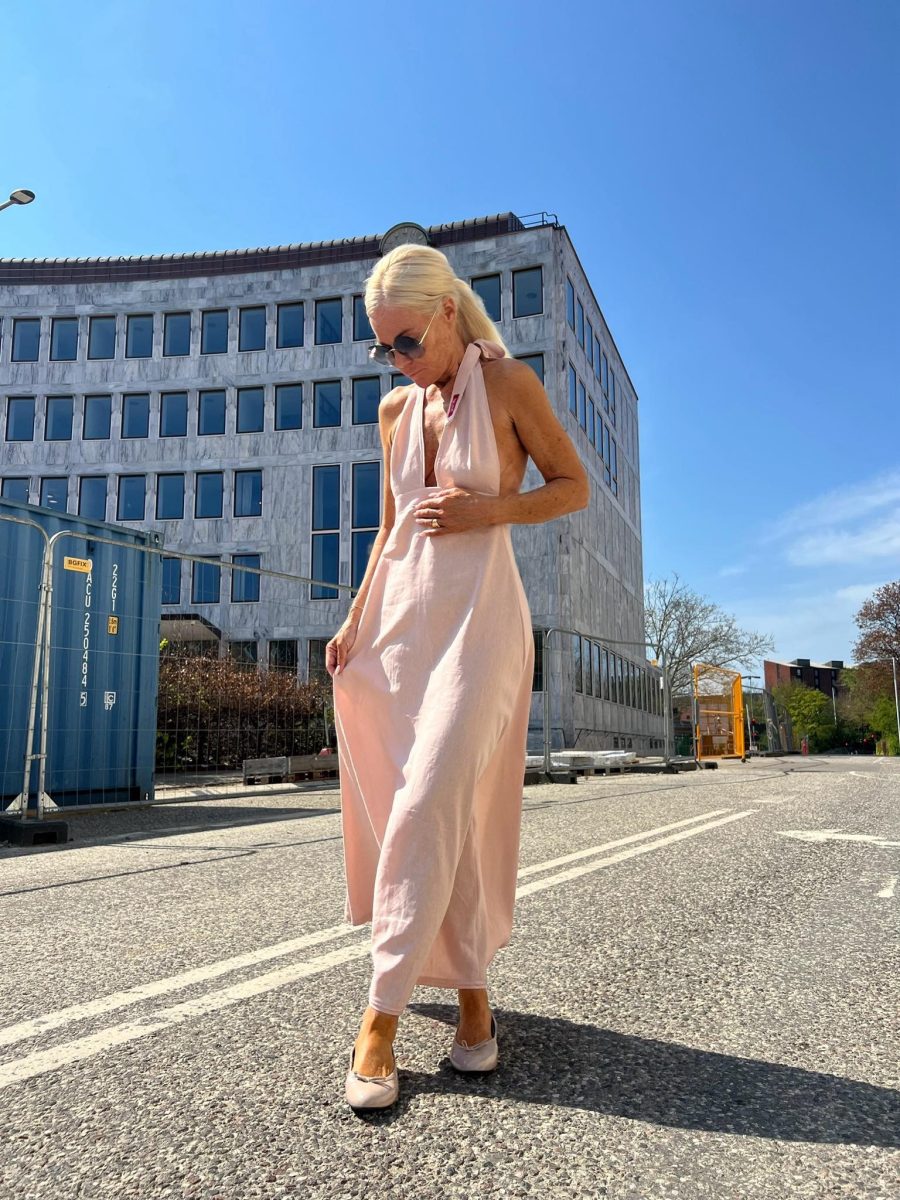 Signé linen dress soft pink