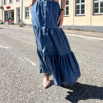 Signé long skirt demin