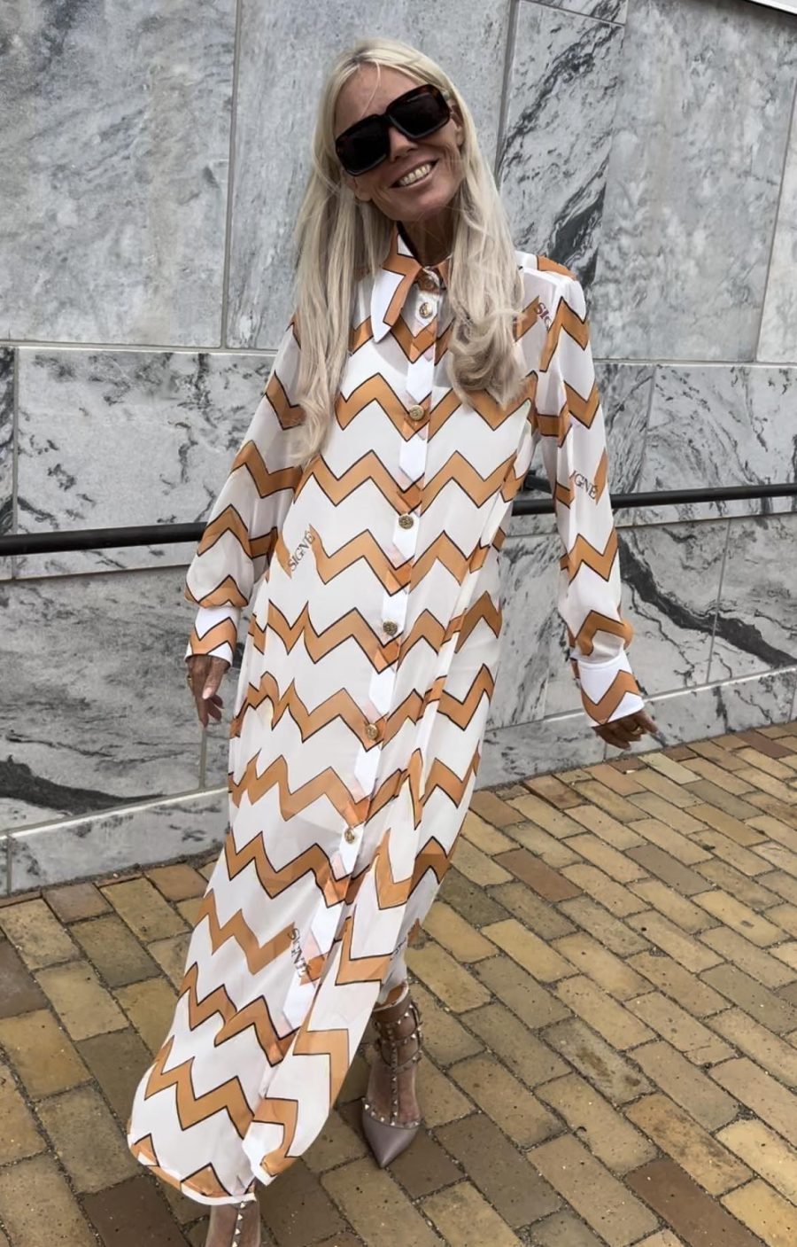 Signe maxi dress with zig zag print