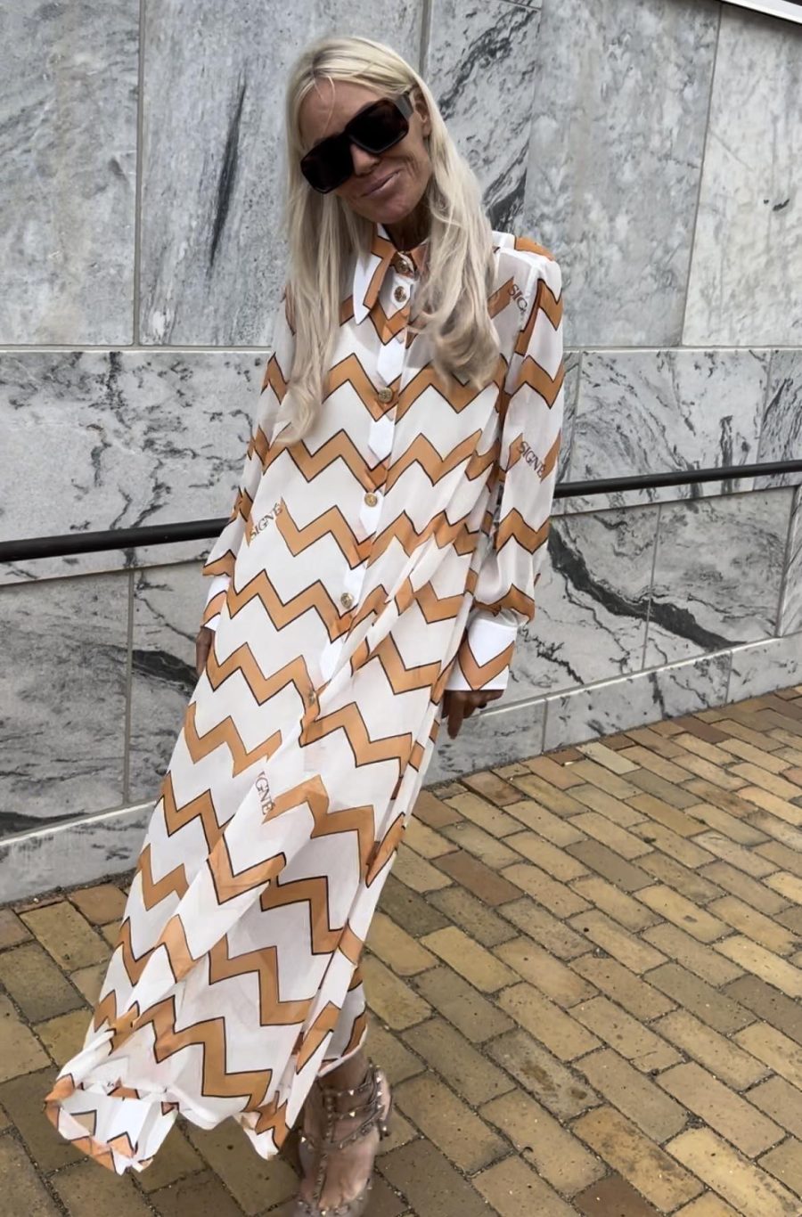 Signe maxi dress with zig zag print - Image 2