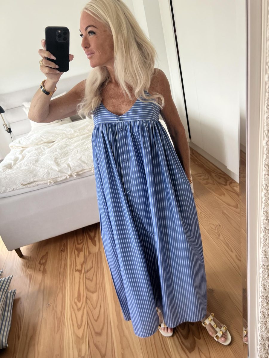 Signe maxi dress with stripes blue - Image 2