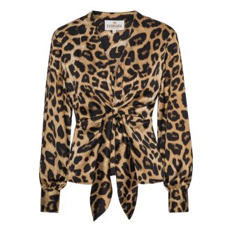 Karmamia blair blouse hammered leopard