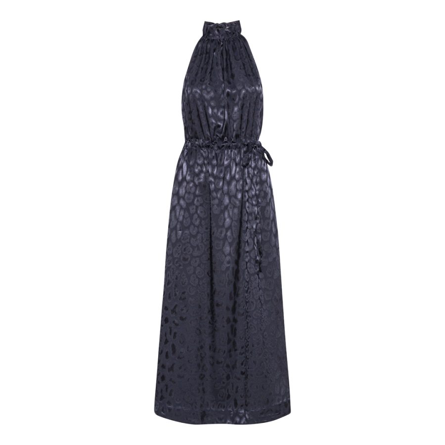 Karmamia layla dress navy leo jacquard