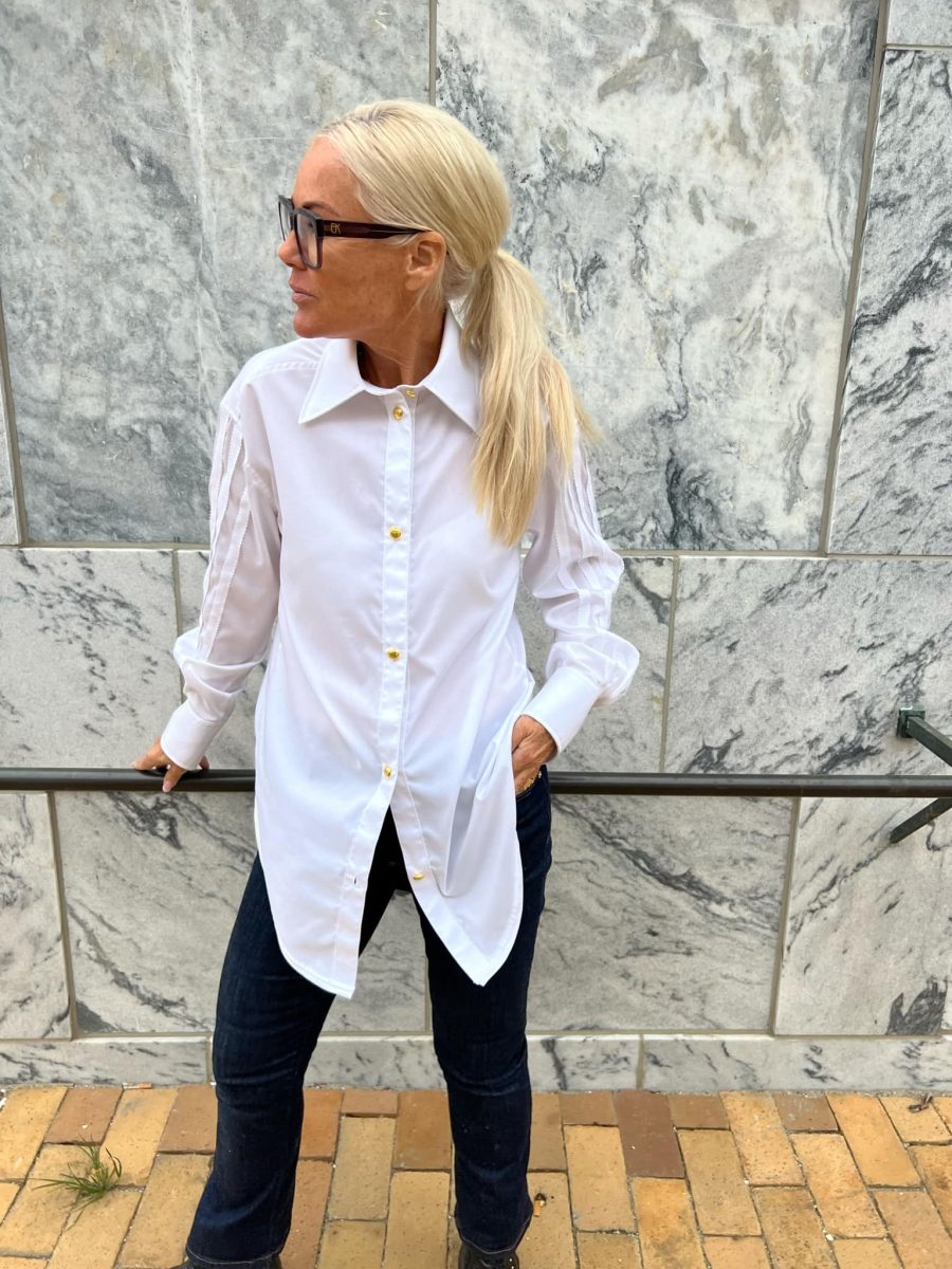 Signé cactus oversized shirt white - Image 3