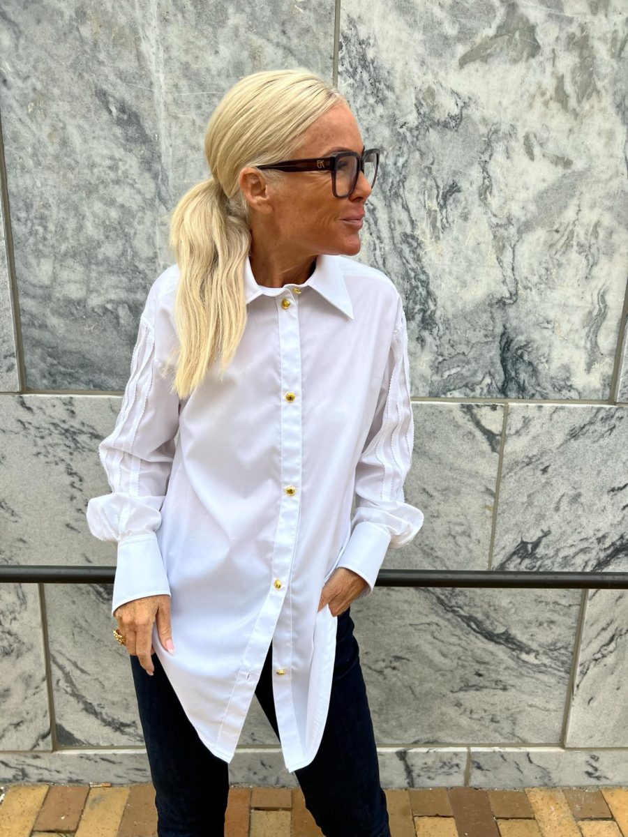 Signé cactus oversized shirt white