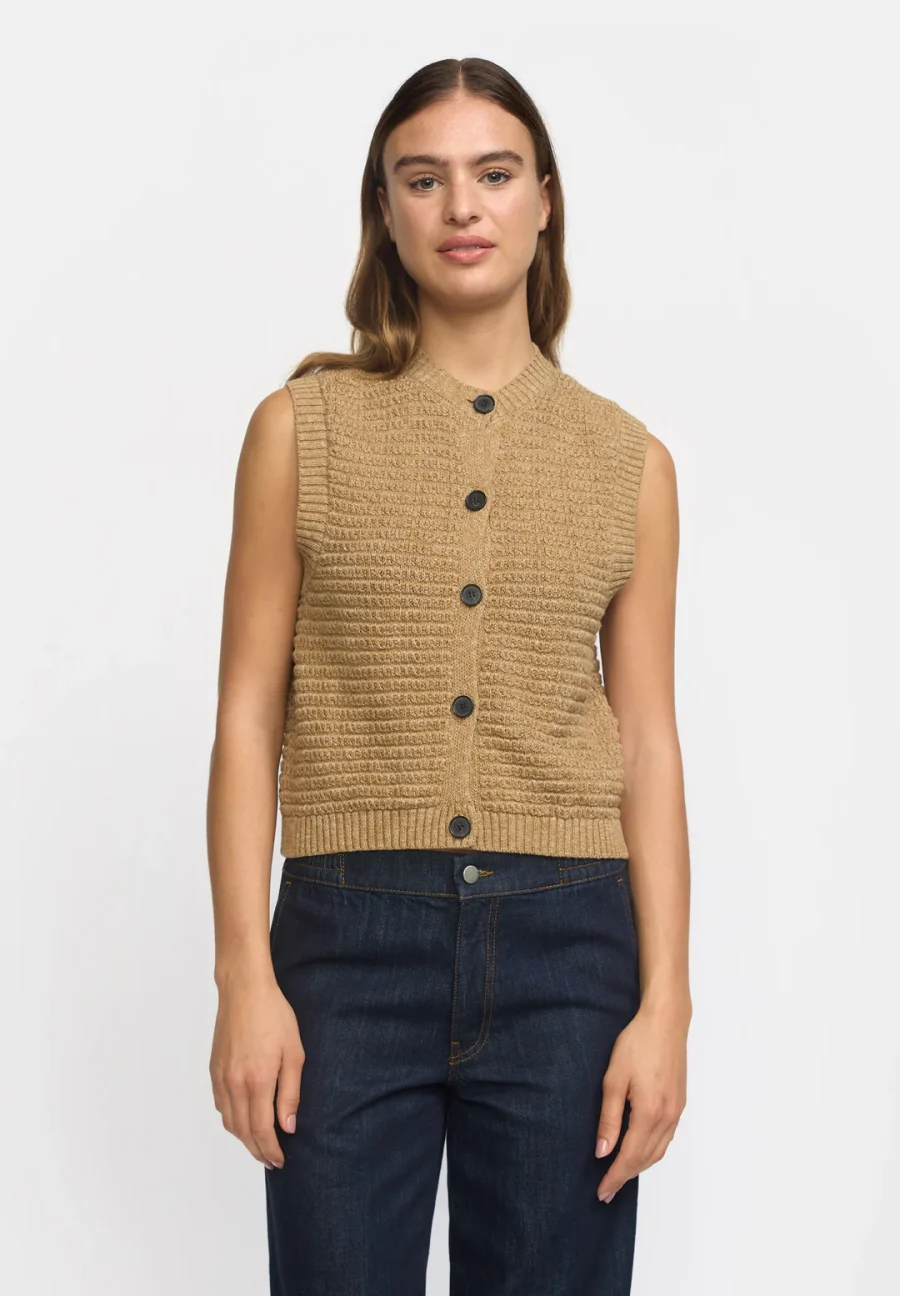 Èsme studios saga knit vest incense melange - Image 4
