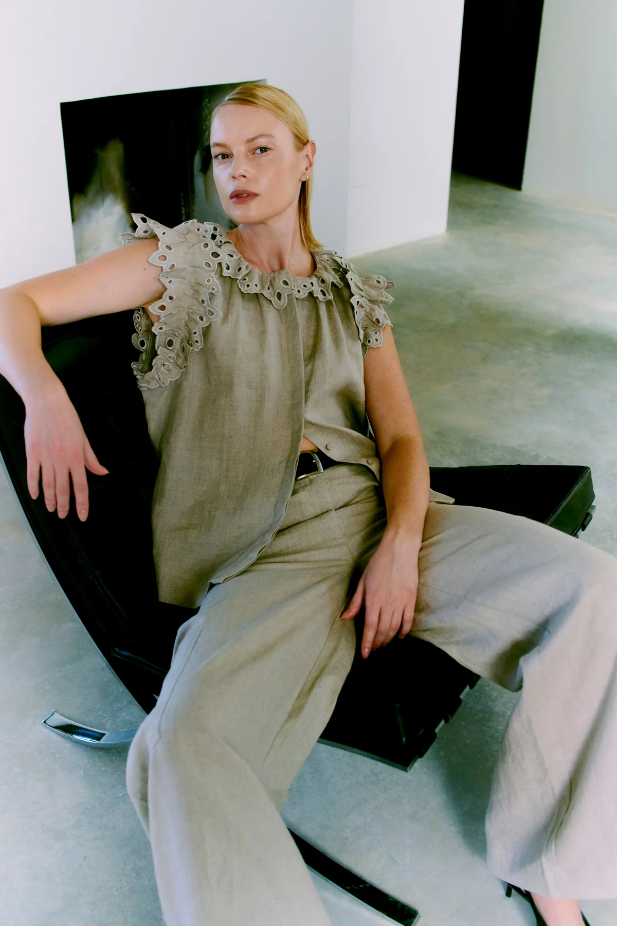 Copenhagen muse natuli shirt oyster grey - Billede 6