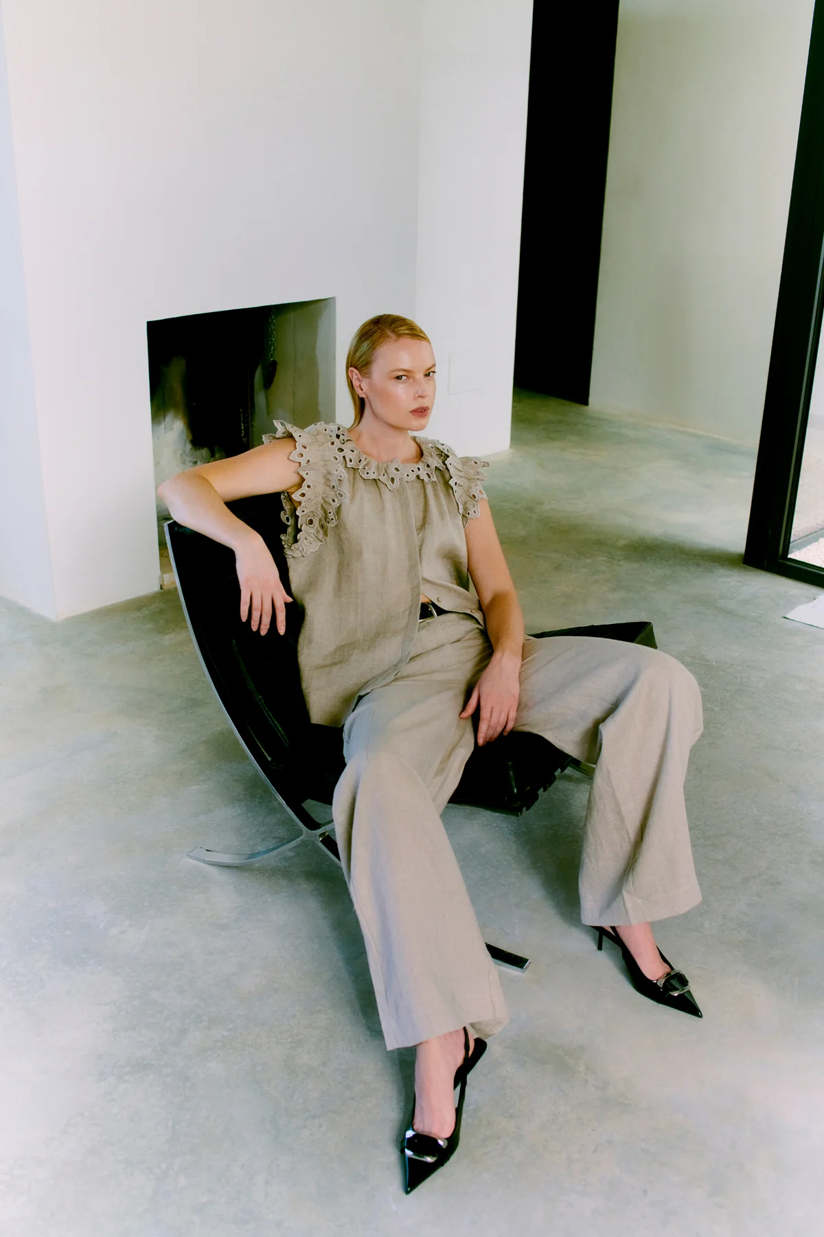 Copenhagen muse natuli shirt oyster grey - Billede 5