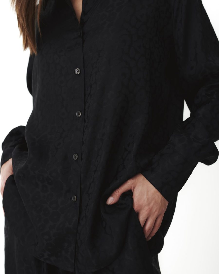 Karmamia alma shirt black leo silk - Billede 5