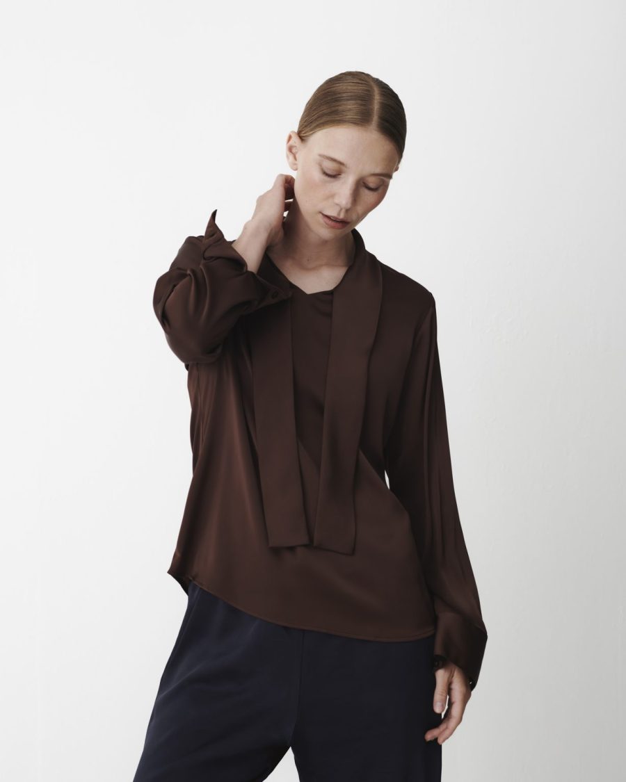 Karmamia audrey blouse semi rich brown - Billede 4
