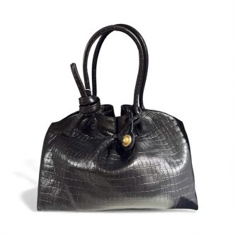 Kooreloo maxi swan bag black leather