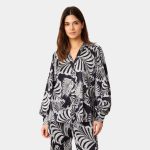 Karmamia amelia shirt navy palm - Billede 5