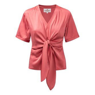 Karmamia blair blouse short semi rich coral