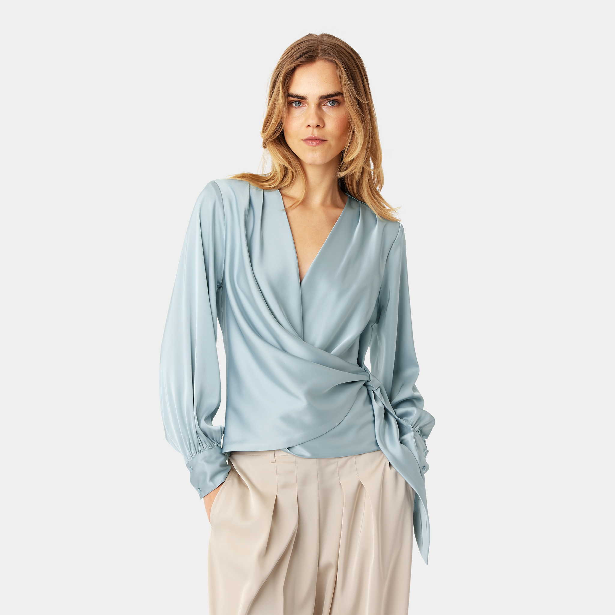 Karmamia ines blouse semi rich sky blue - Billede 5