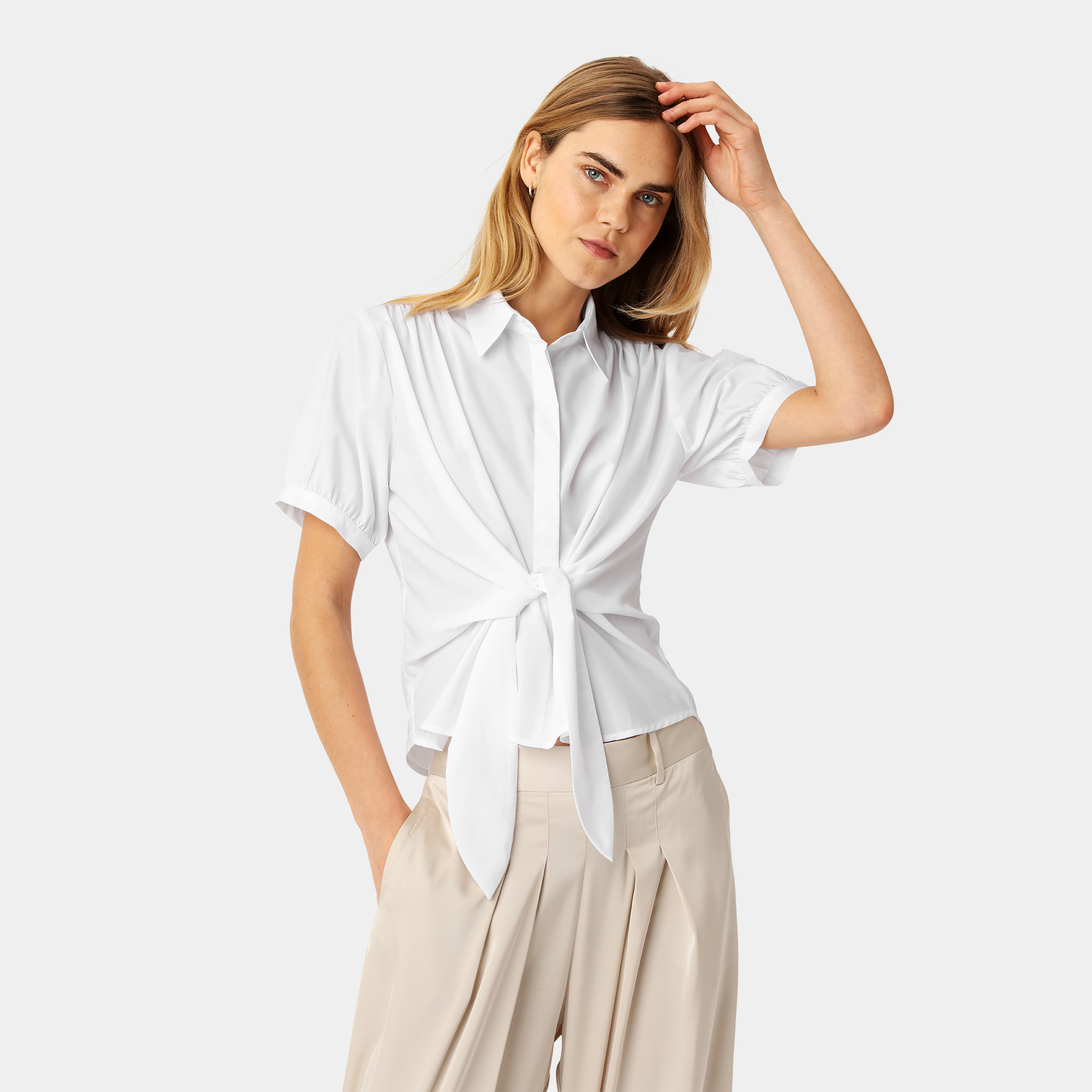 Karmamia lee shirt short white cotton - Billede 4