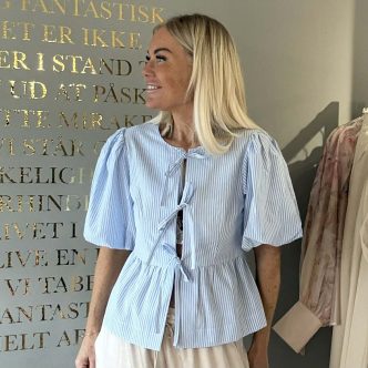 Helene studios mya blouse blue stripe