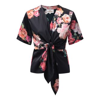 Karmamia blair blouse short fiori noir