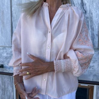 BB embroidery blouse rose