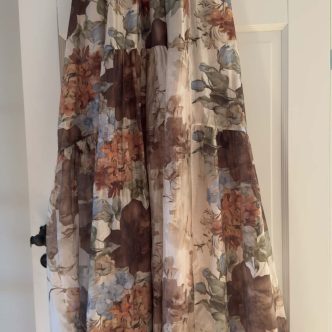 BB strap dress long flower green