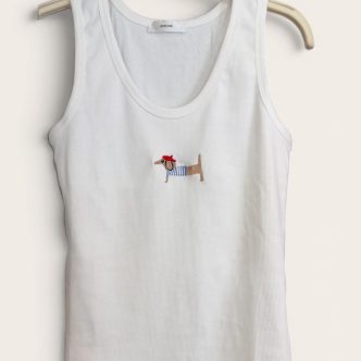 Bb tank top white dog