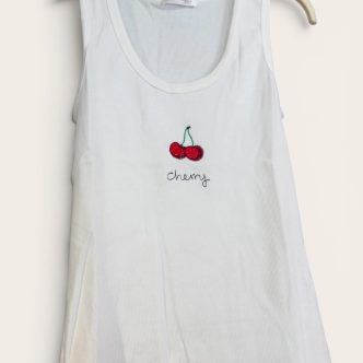 Bb tank top white cherry