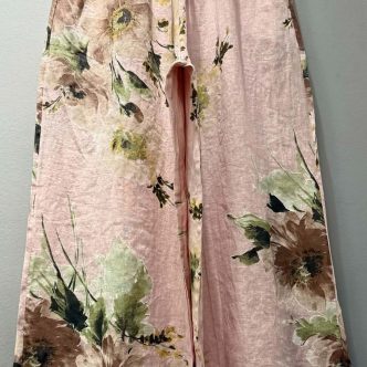 Lino linen pant flower rose