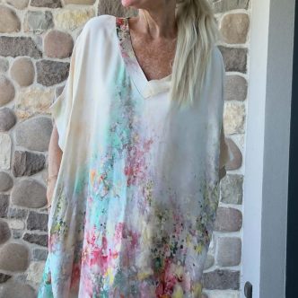 BB ivory flower dress v neck pre order*