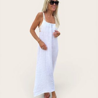 Lino linen dress white