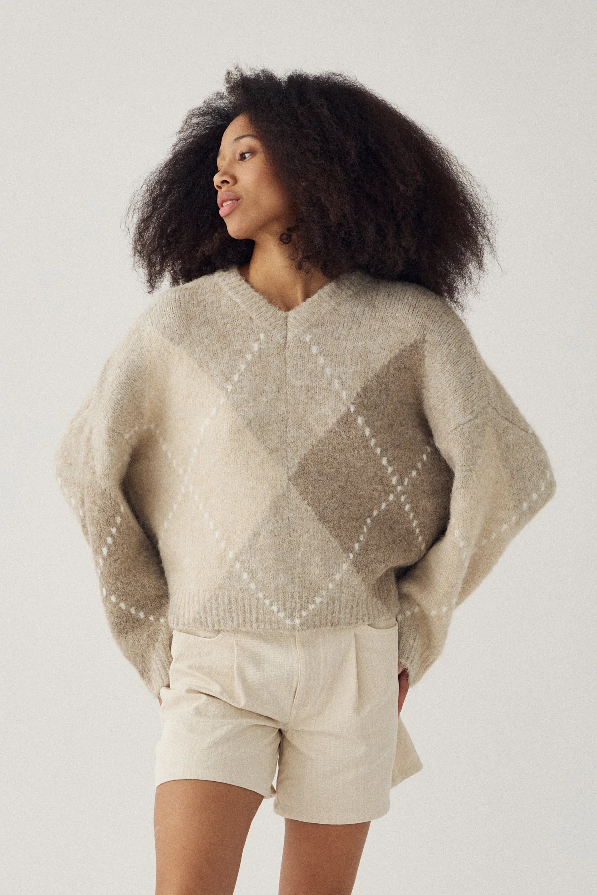 Noella lai knit beige mix - Billede 4