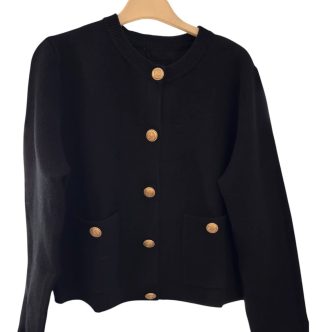 BB cardigan black with gold buttons